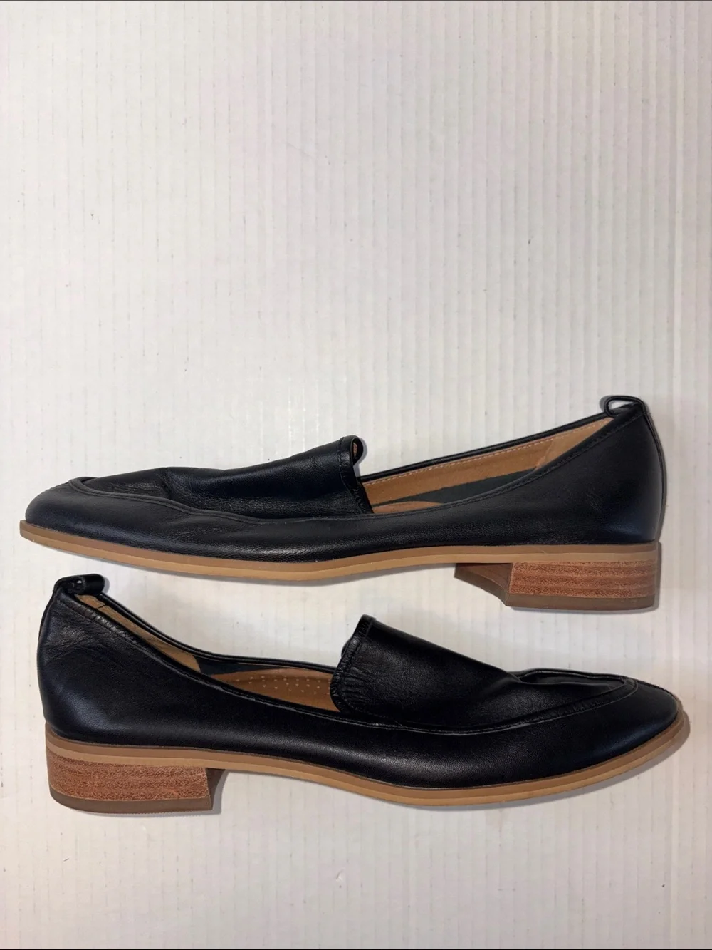 Susina Black Soft Leather Loafers Size 8